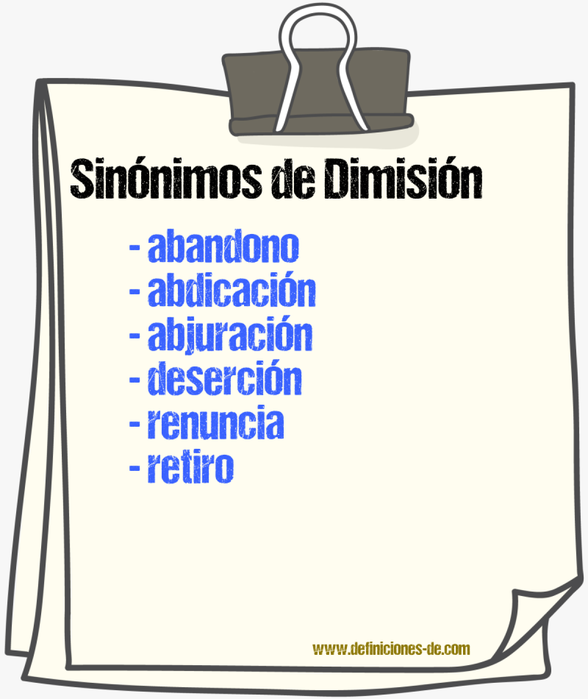 Sinnimos de dimisin