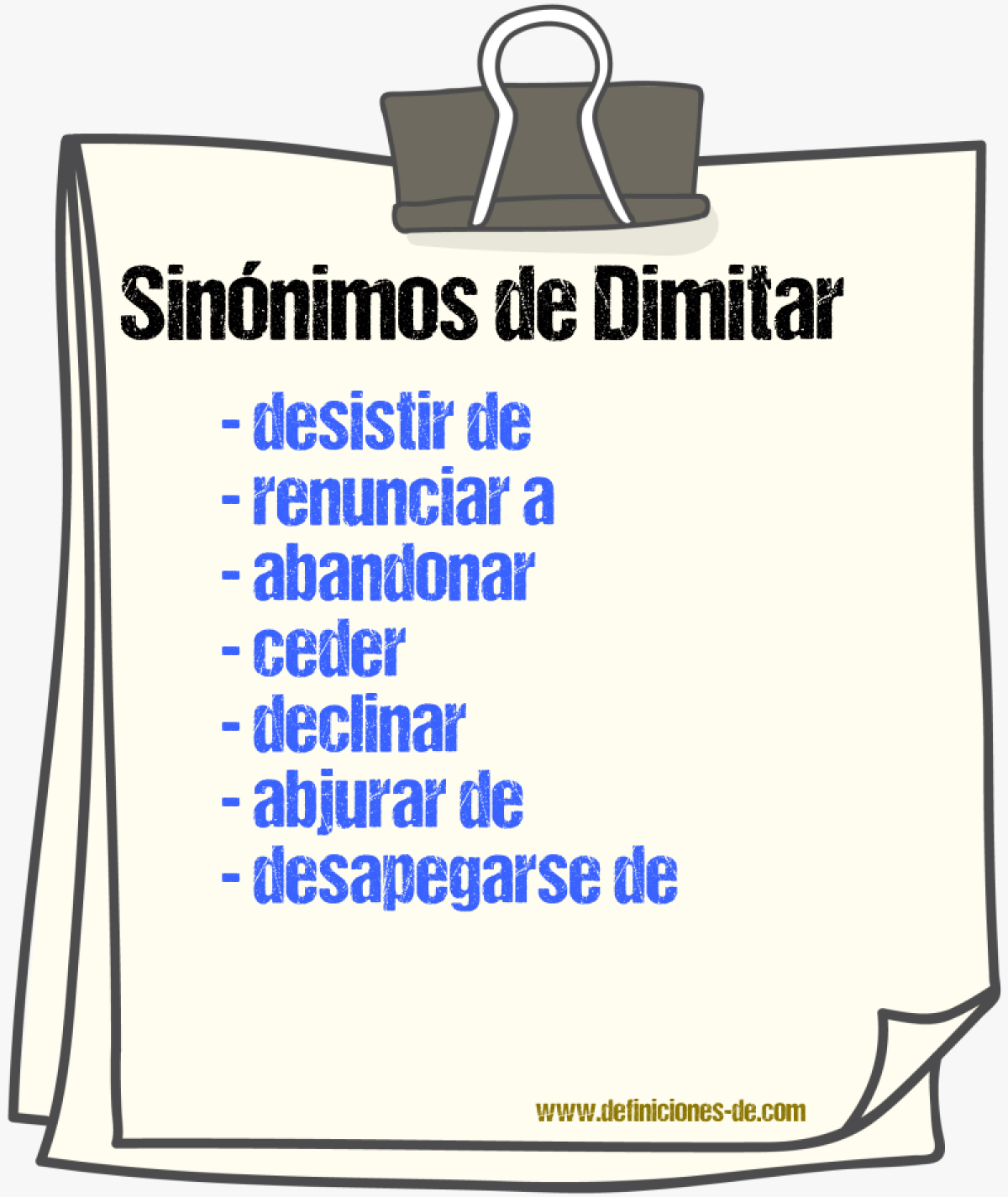 Sinónimos de dimitar