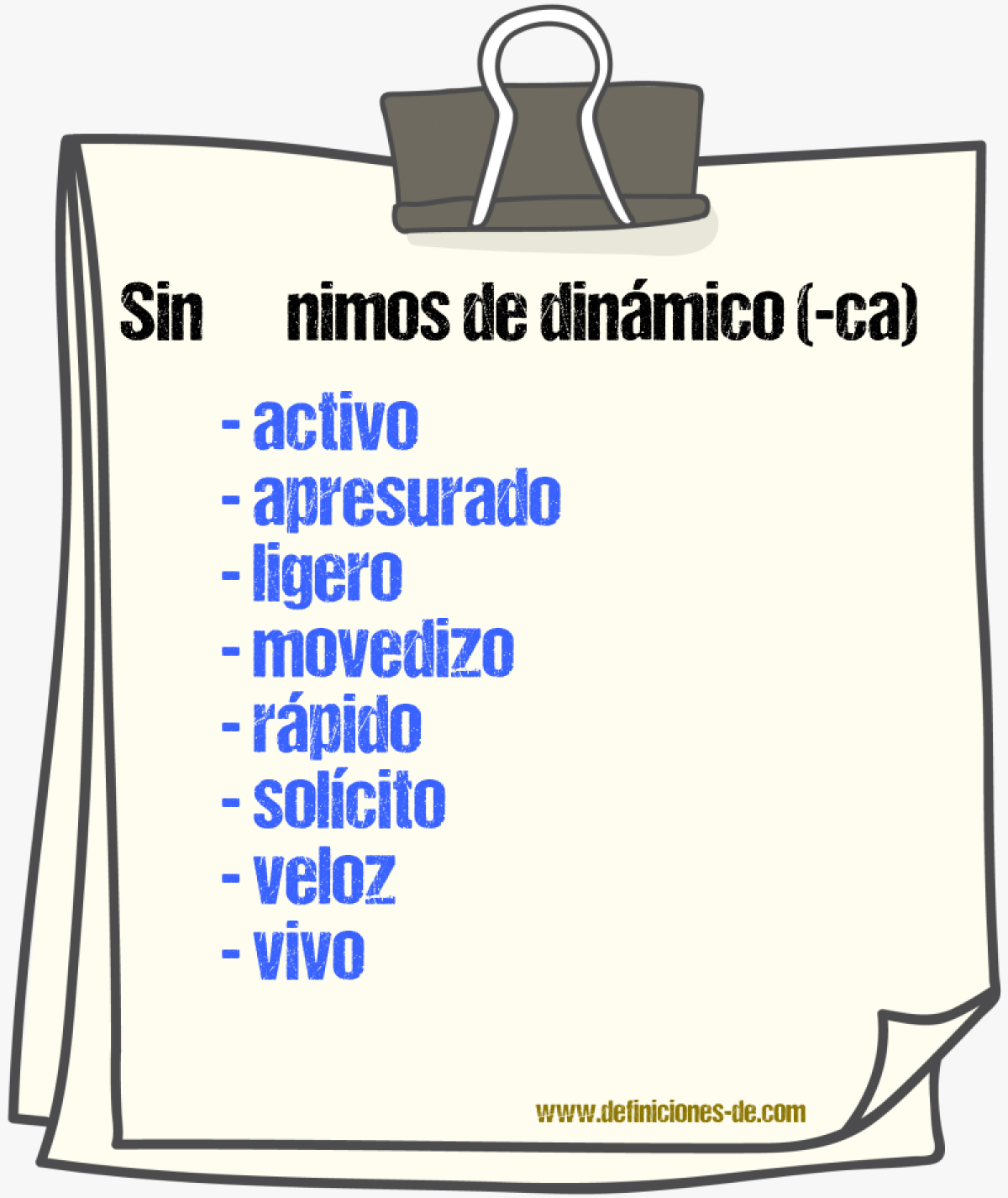 Sinnimos de dinmico