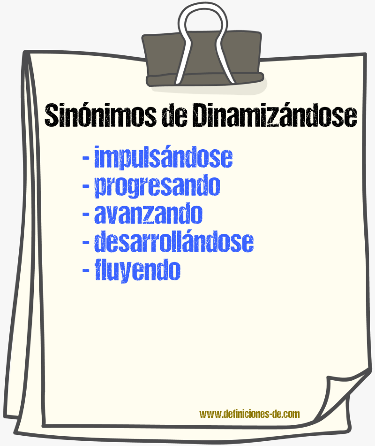 Sinónimos de dinamizándose
