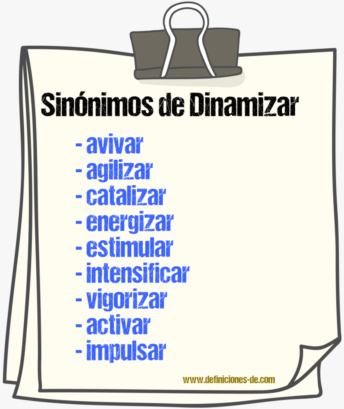 Sinnimos de dinamizar