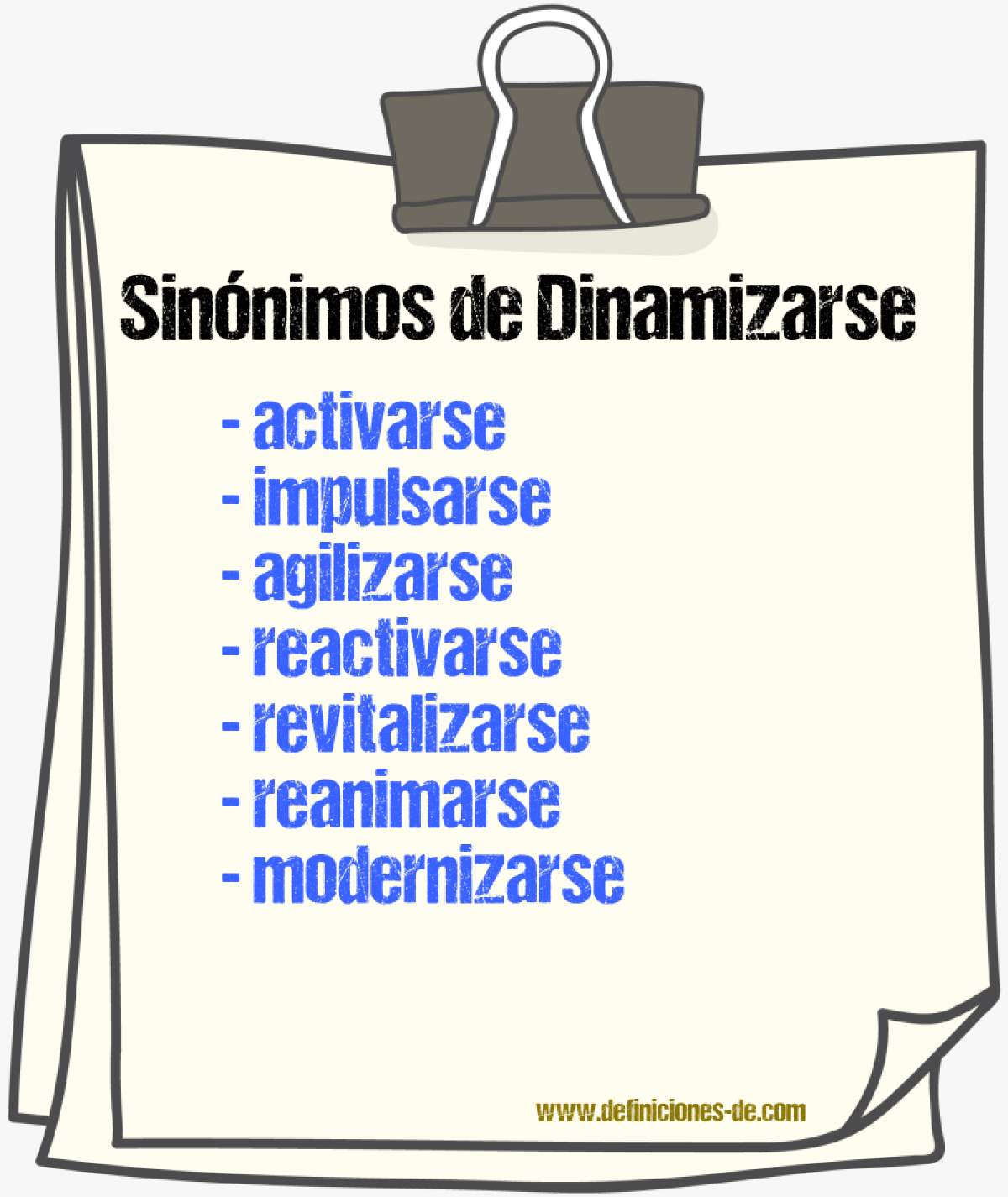 Sinónimos de dinamizarse
