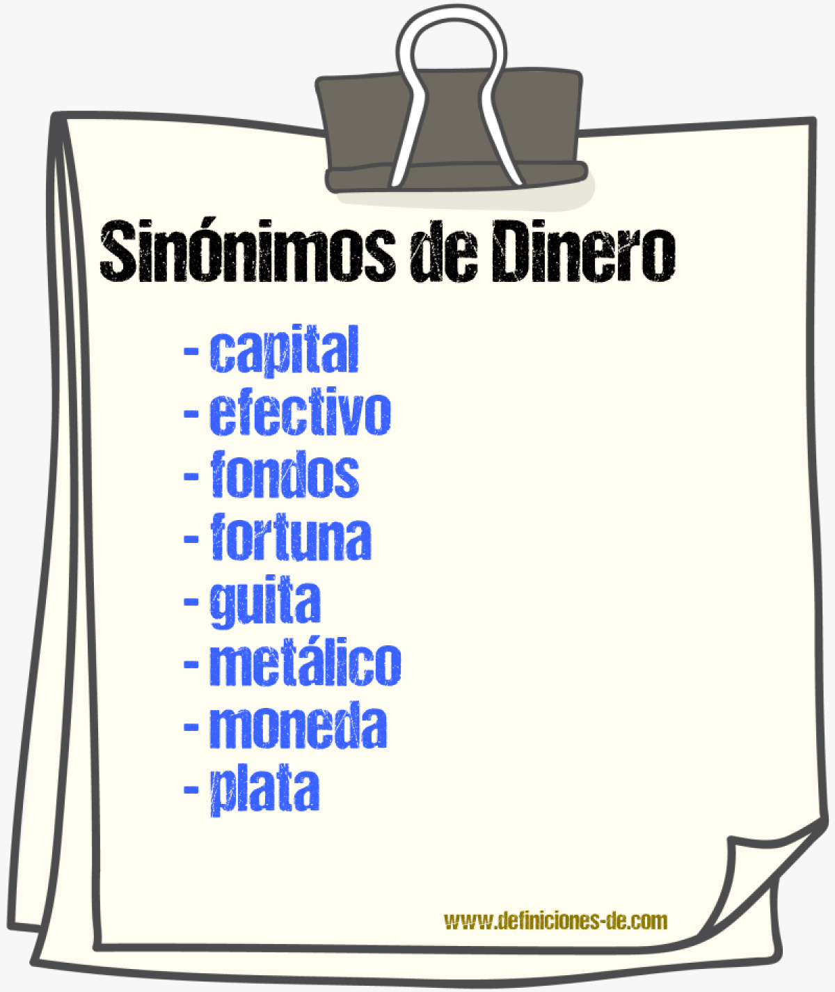 Sinnimos de dinero