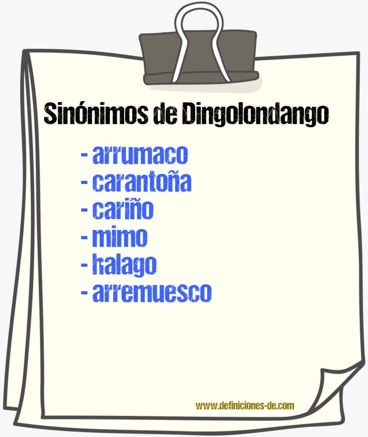 Sinnimos de dingolondango