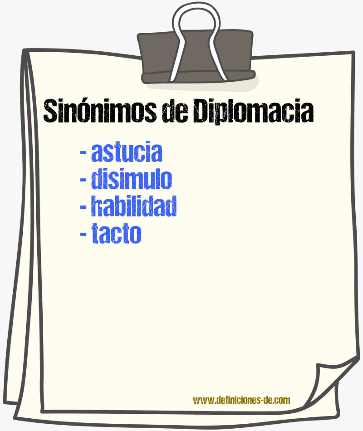 Sinnimos de diplomacia