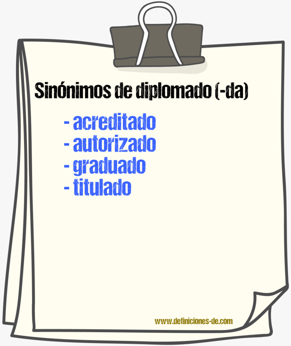 Sinnimos de diplomado