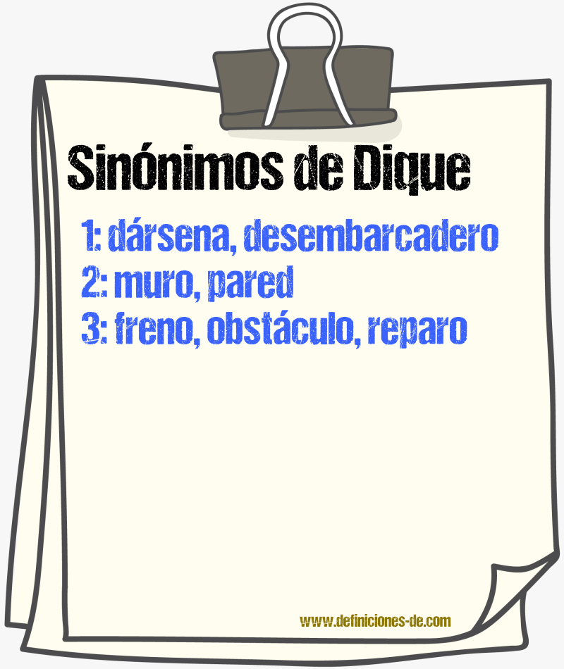 Sinnimos de dique