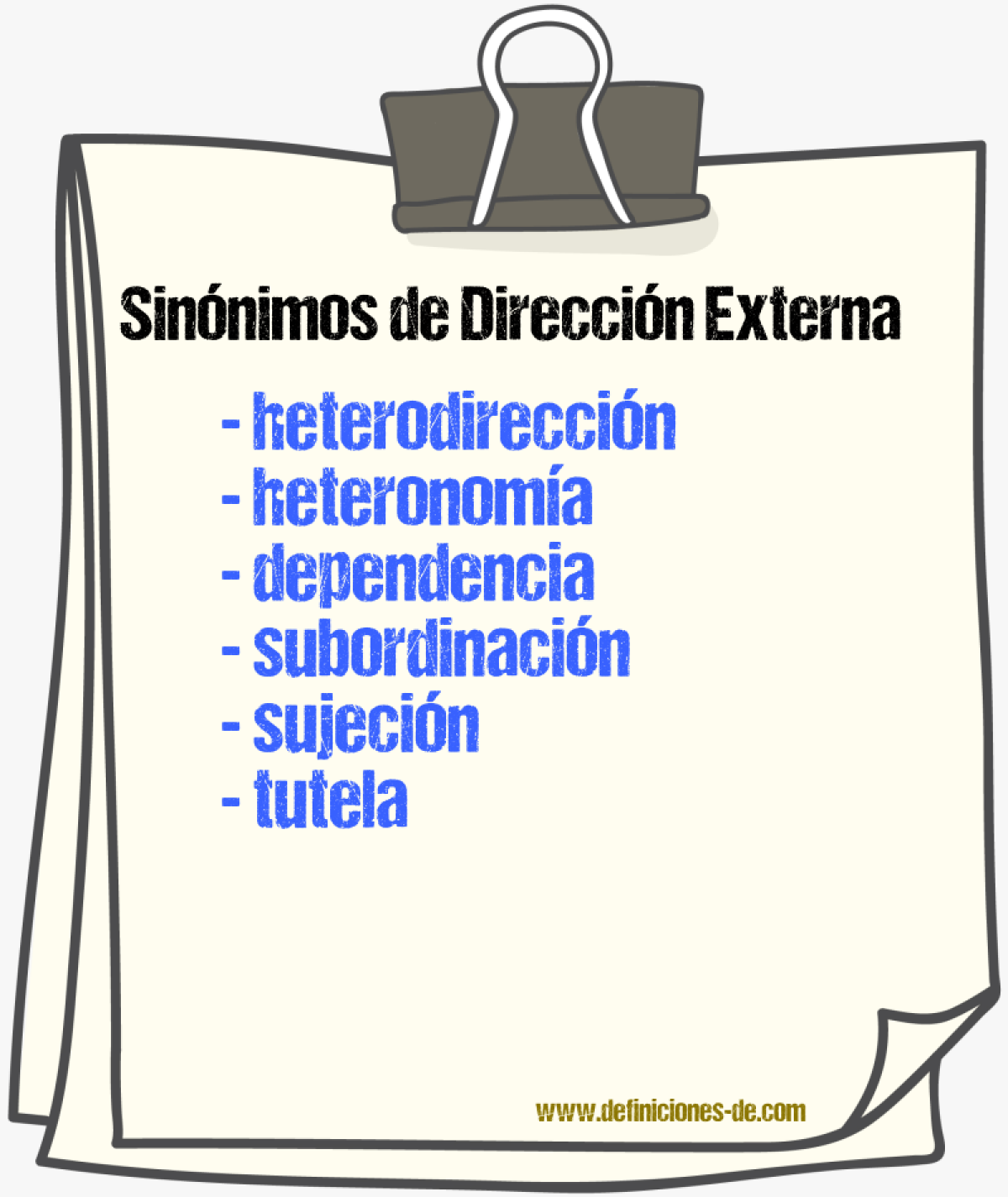 Sinónimos de dirección externa