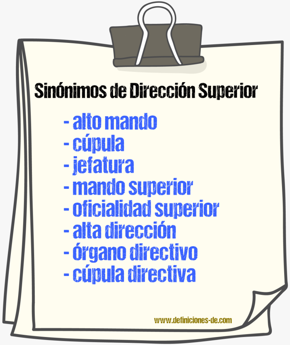 Sinónimos de dirección superior