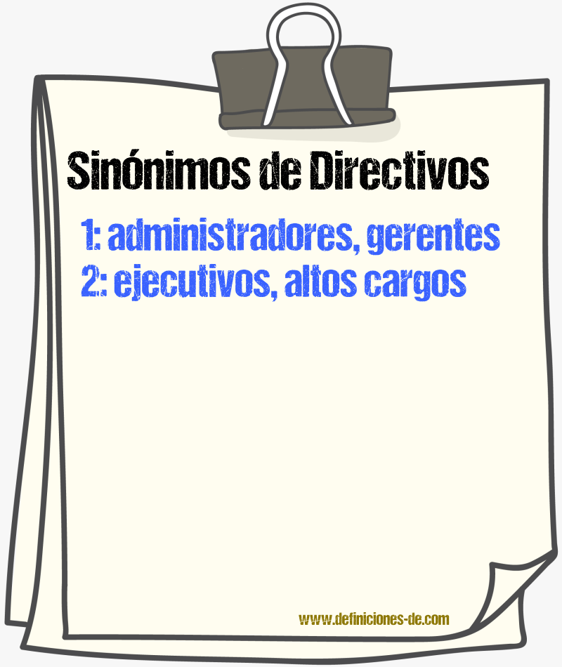 Sinónimos de directivos