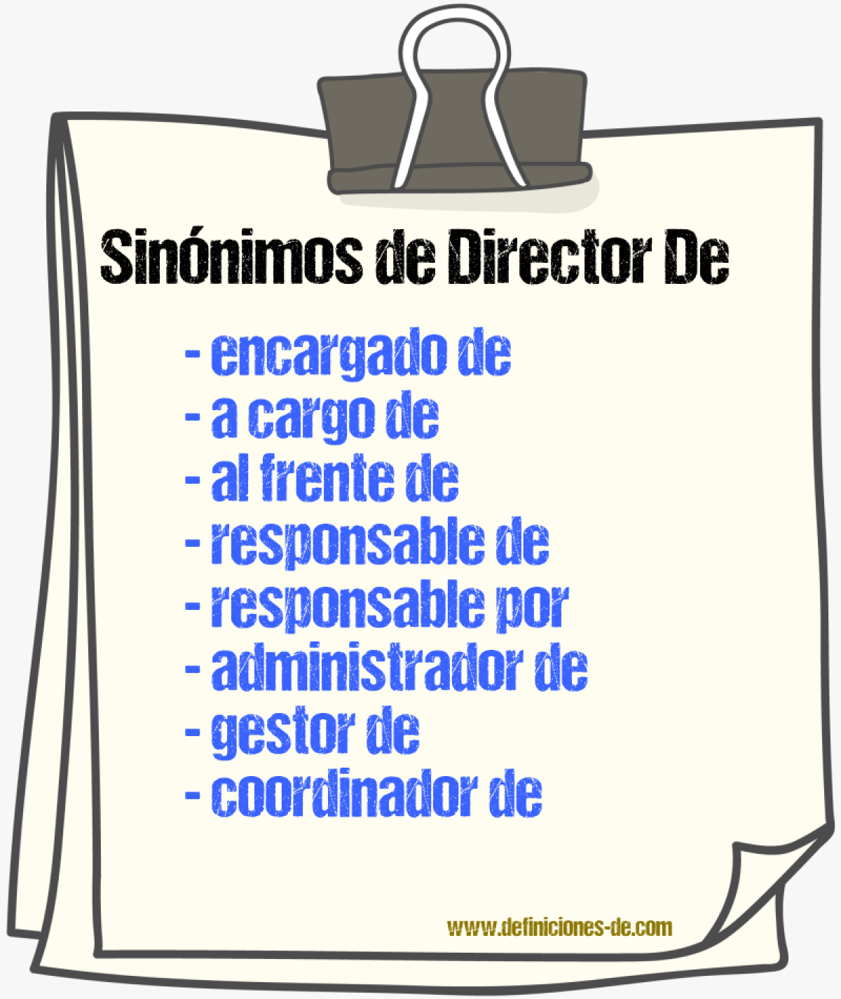 Sinónimos de director de