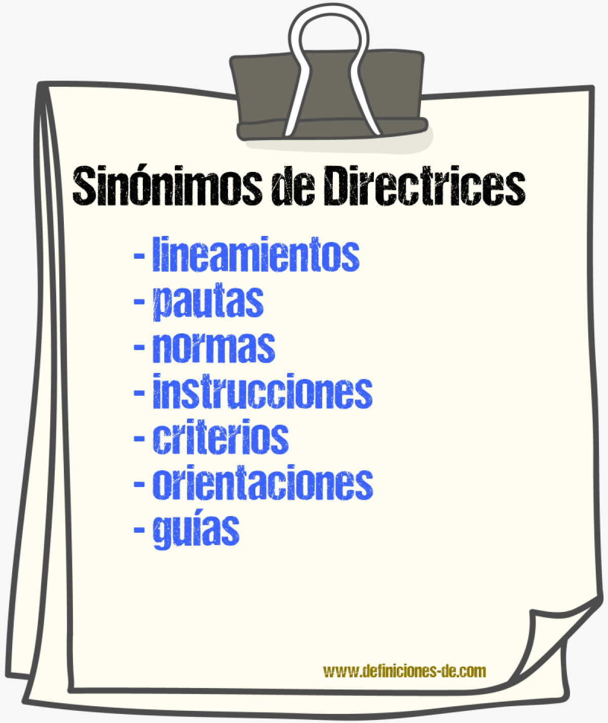 Sinónimos de directrices