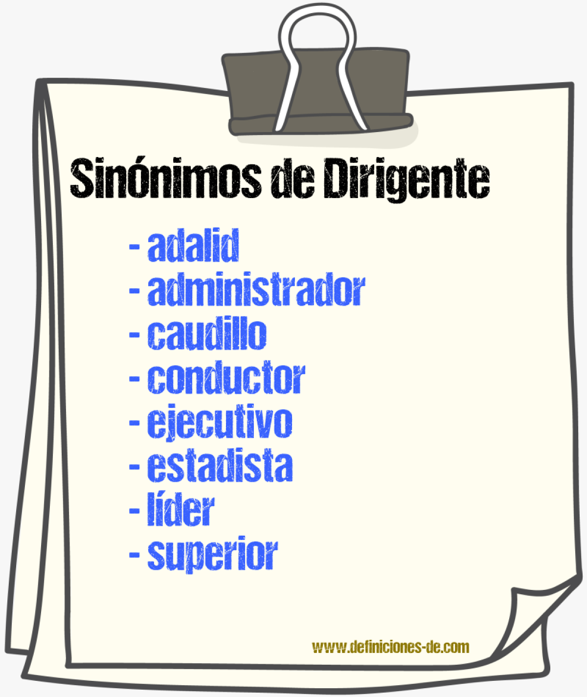 Sinnimos de dirigente