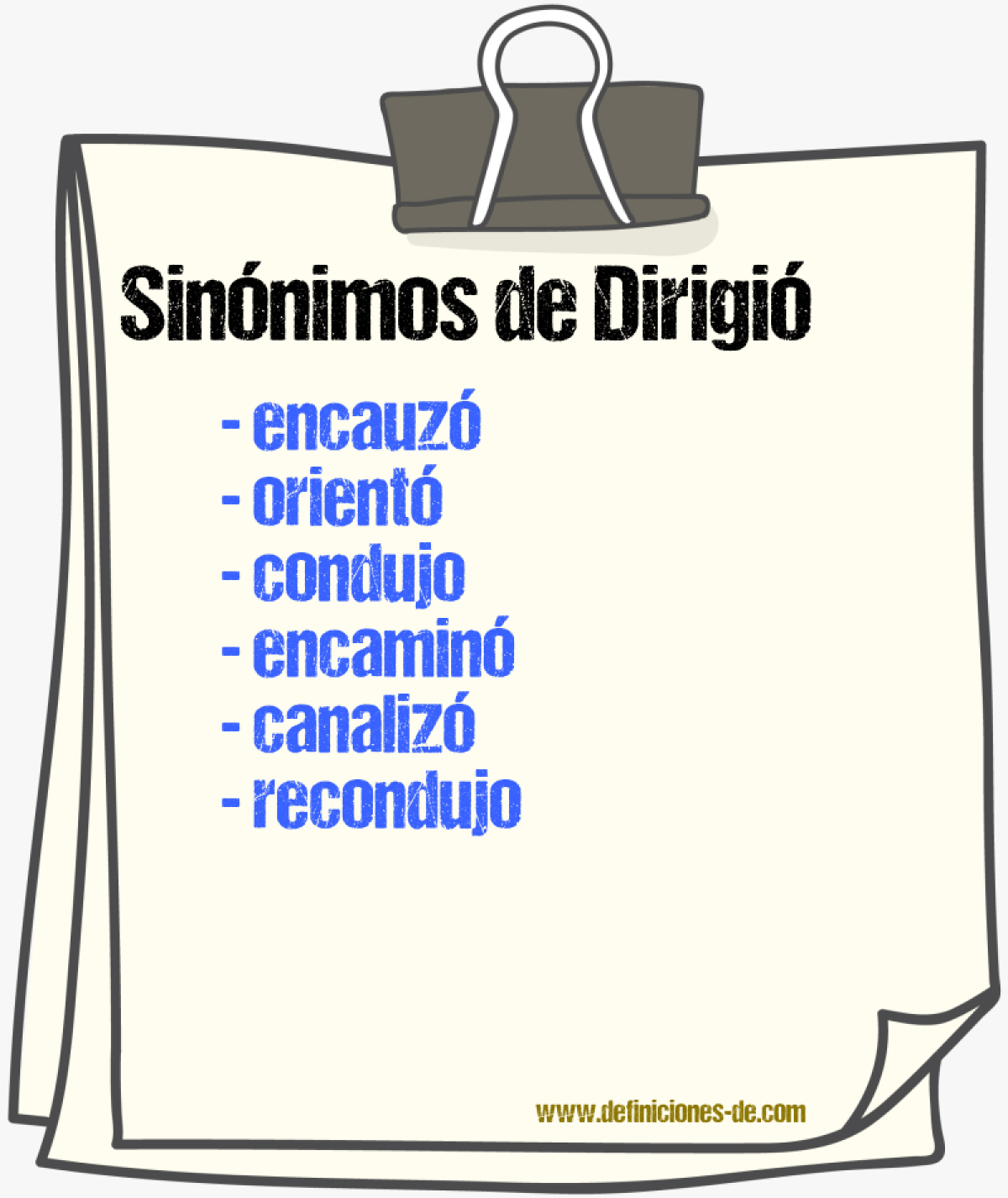 Sinónimos de dirigió