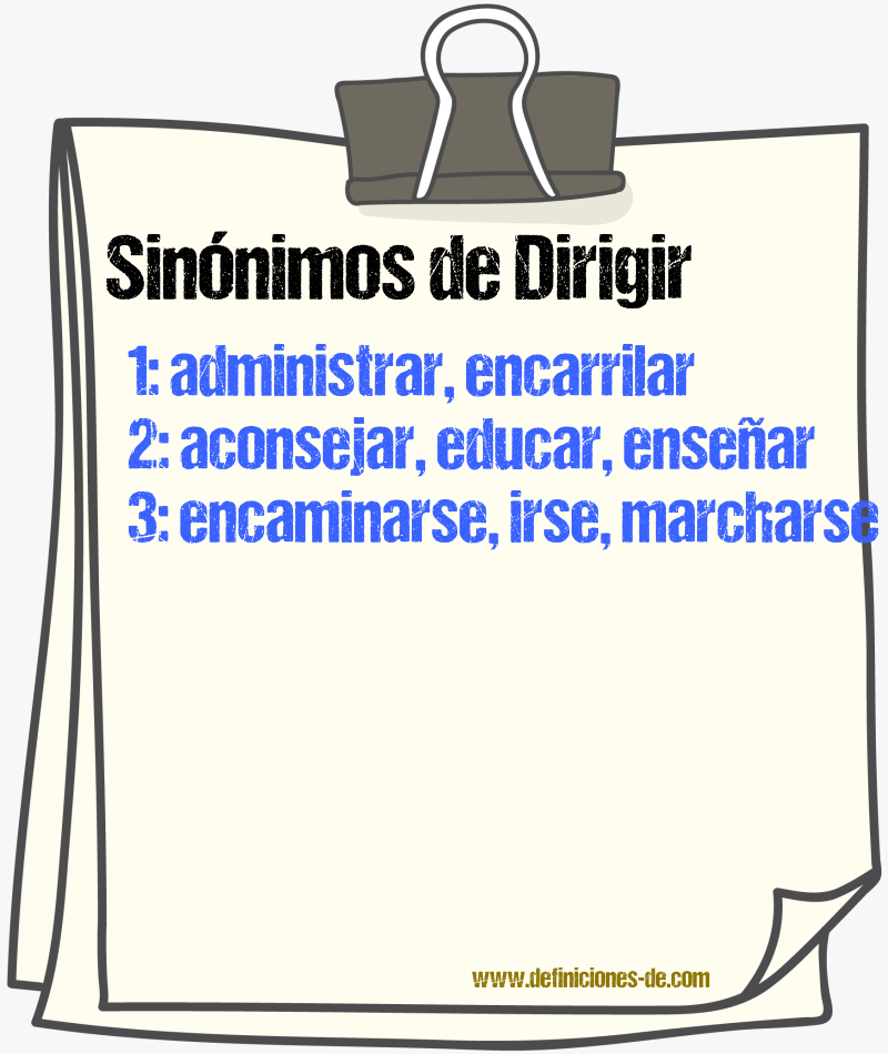 Sinnimos de dirigir