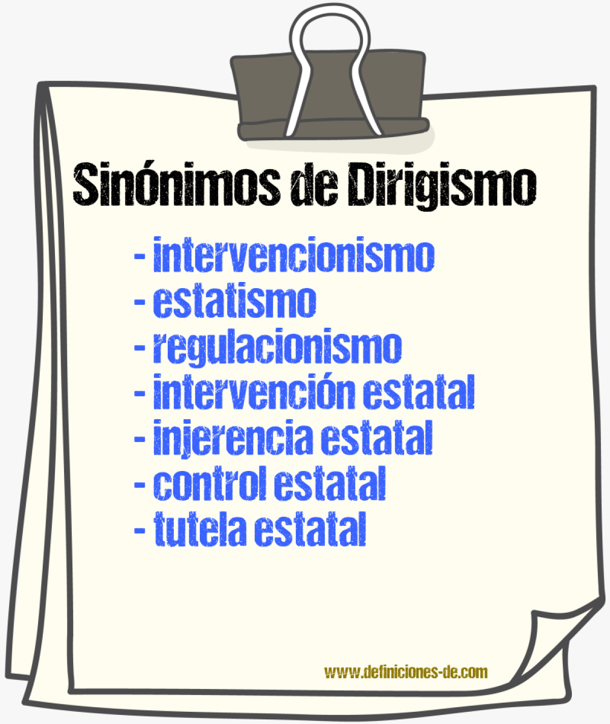 Sinónimos de dirigismo