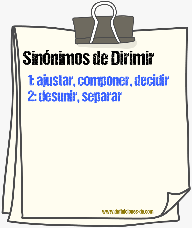 Sinnimos de dirimir