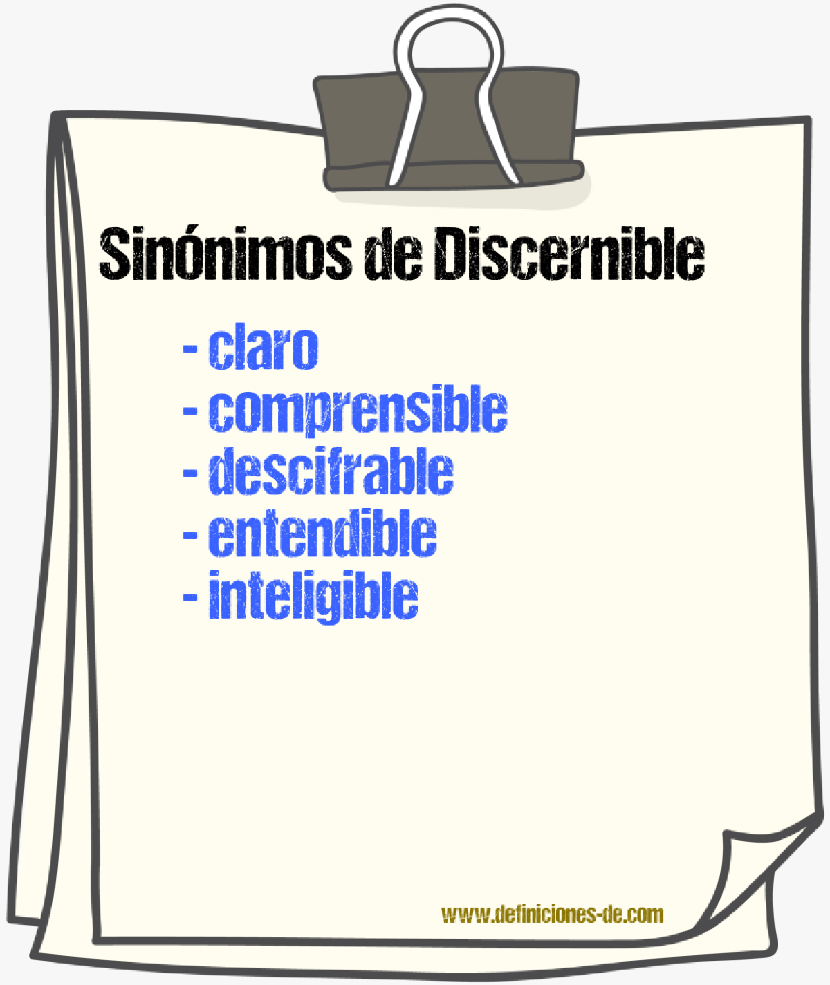 Sinnimos de discernible