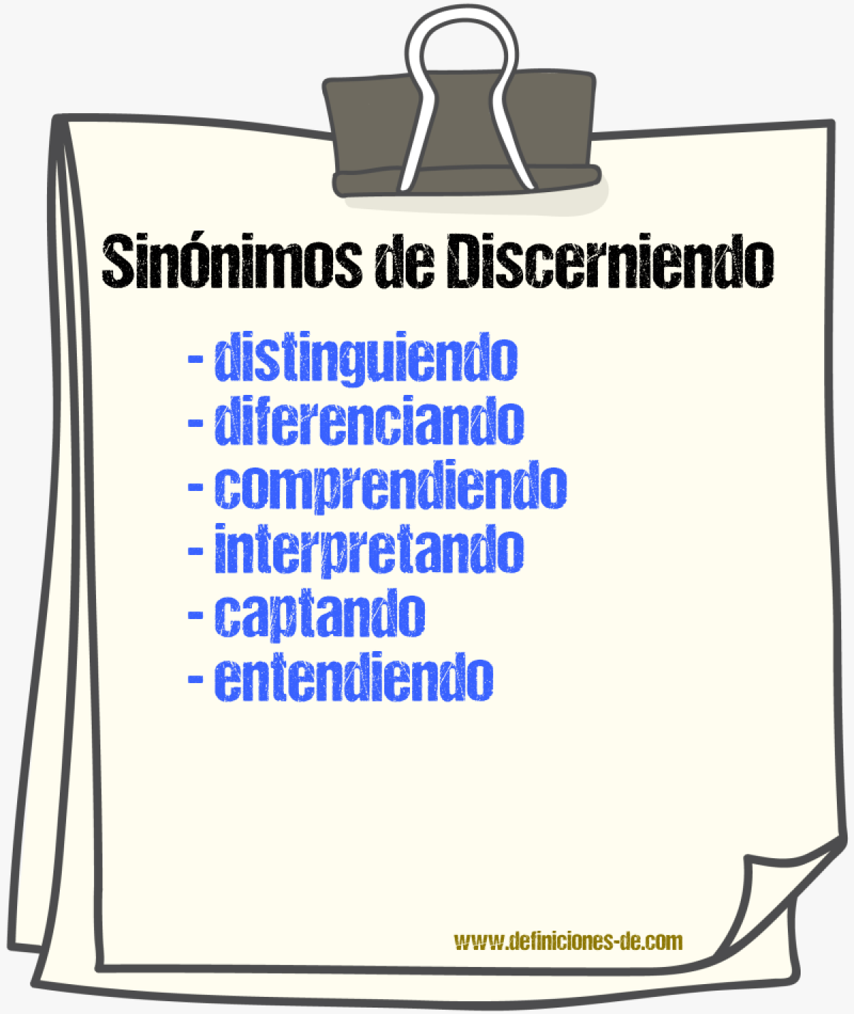 Sinónimos de discerniendo