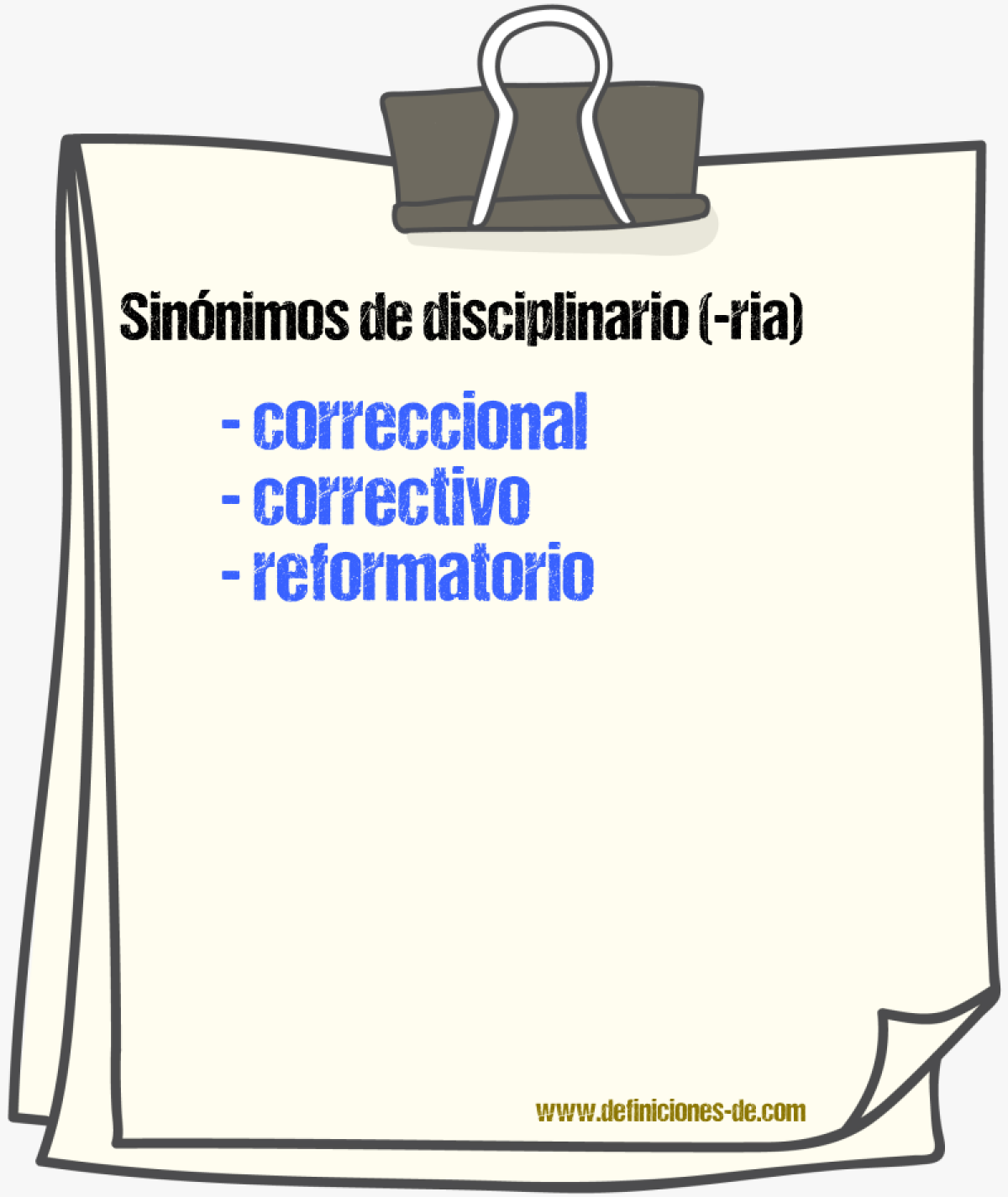 Sinnimos de disciplinario