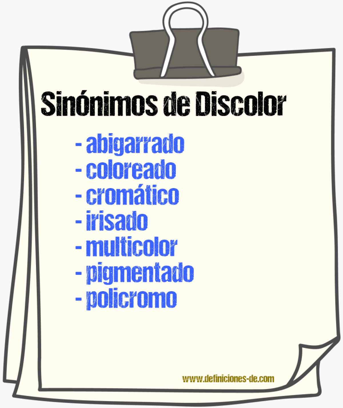 Sinnimos de discolor