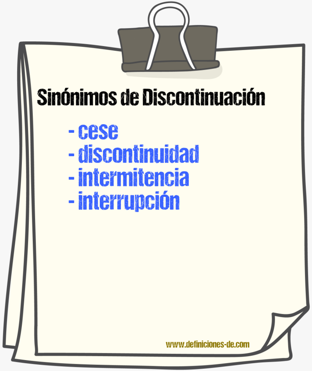 Sinnimos de discontinuacin