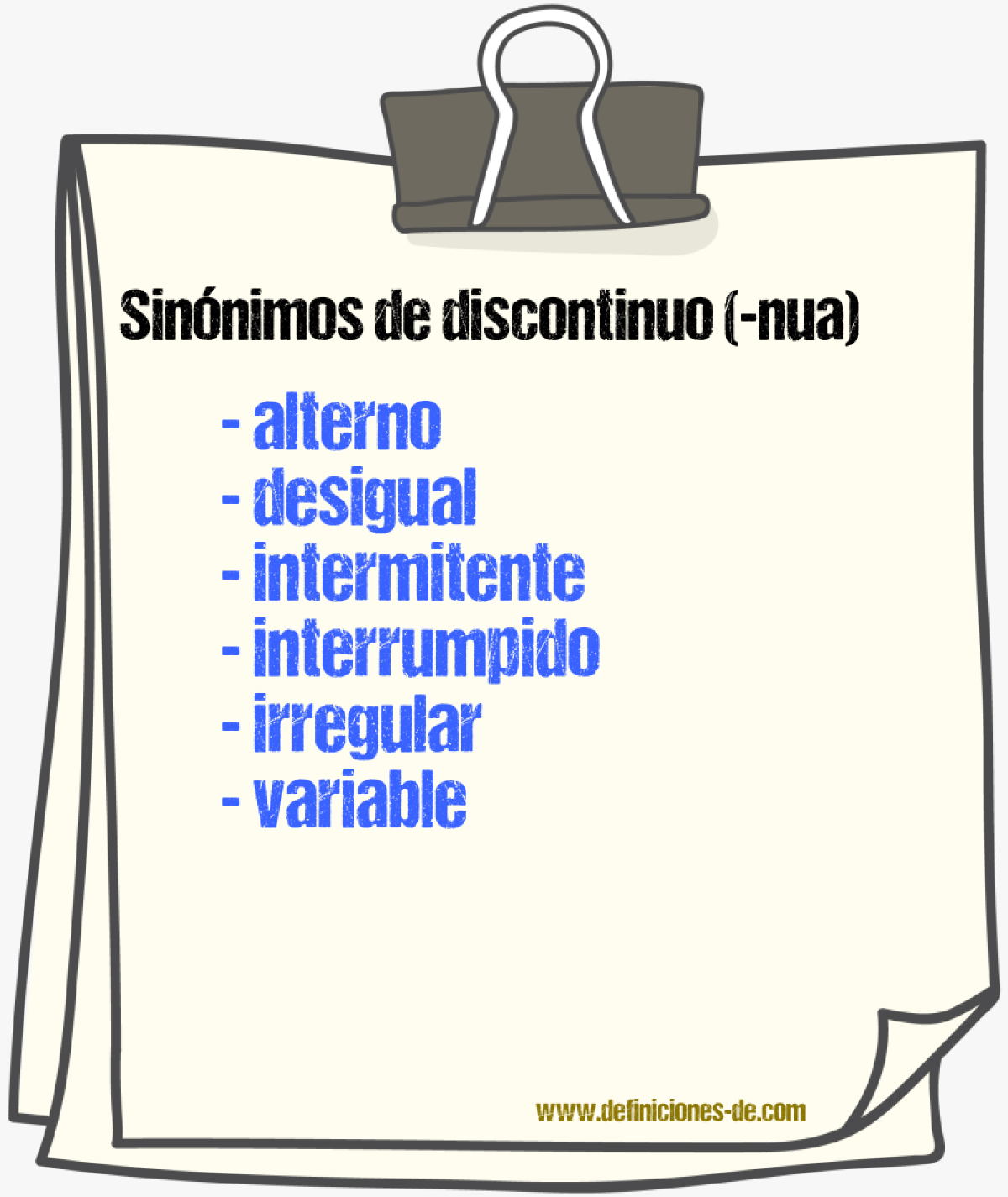 Sinnimos de discontinuo