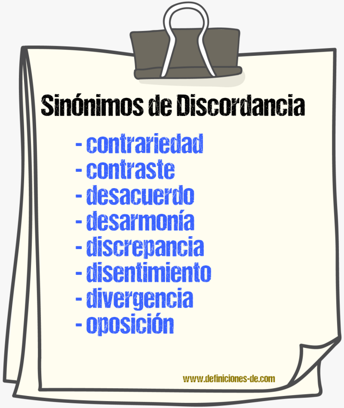 Sinnimos de discordancia