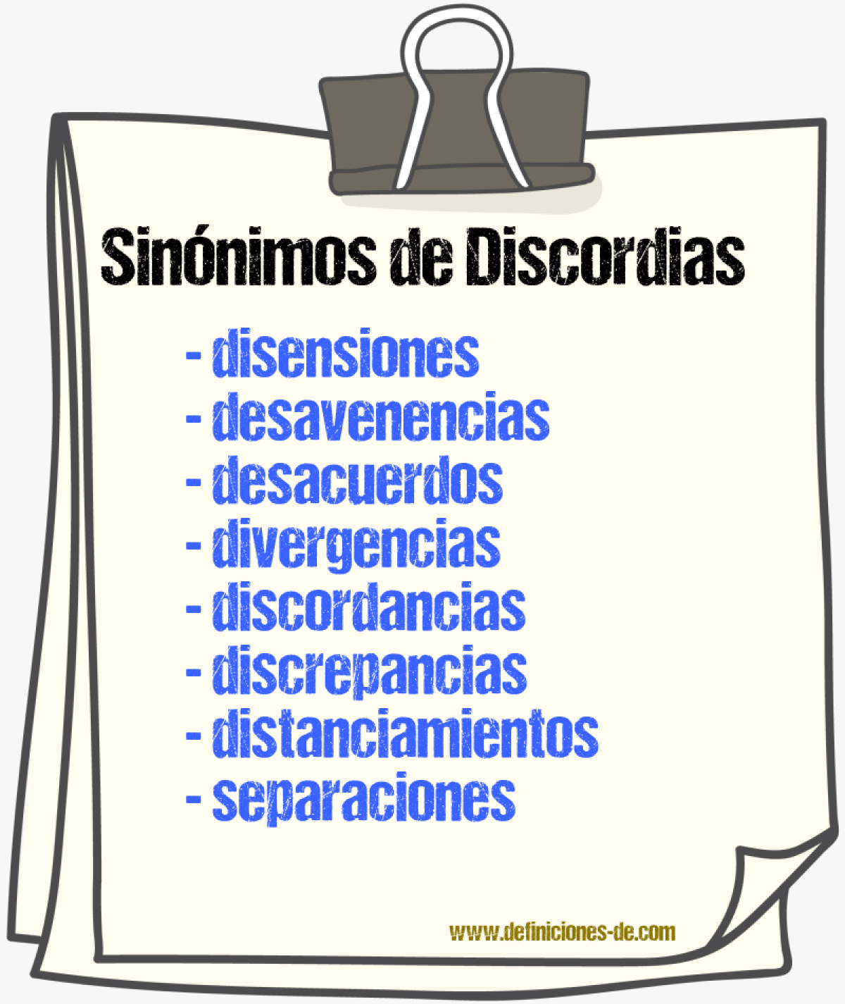 Sinónimos de discordias