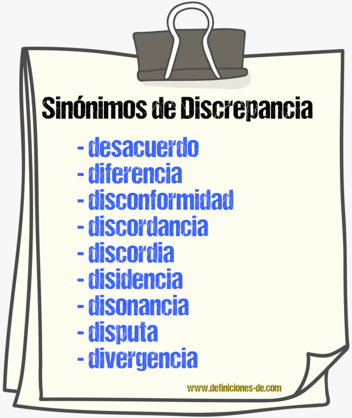 Sinnimos de discrepancia