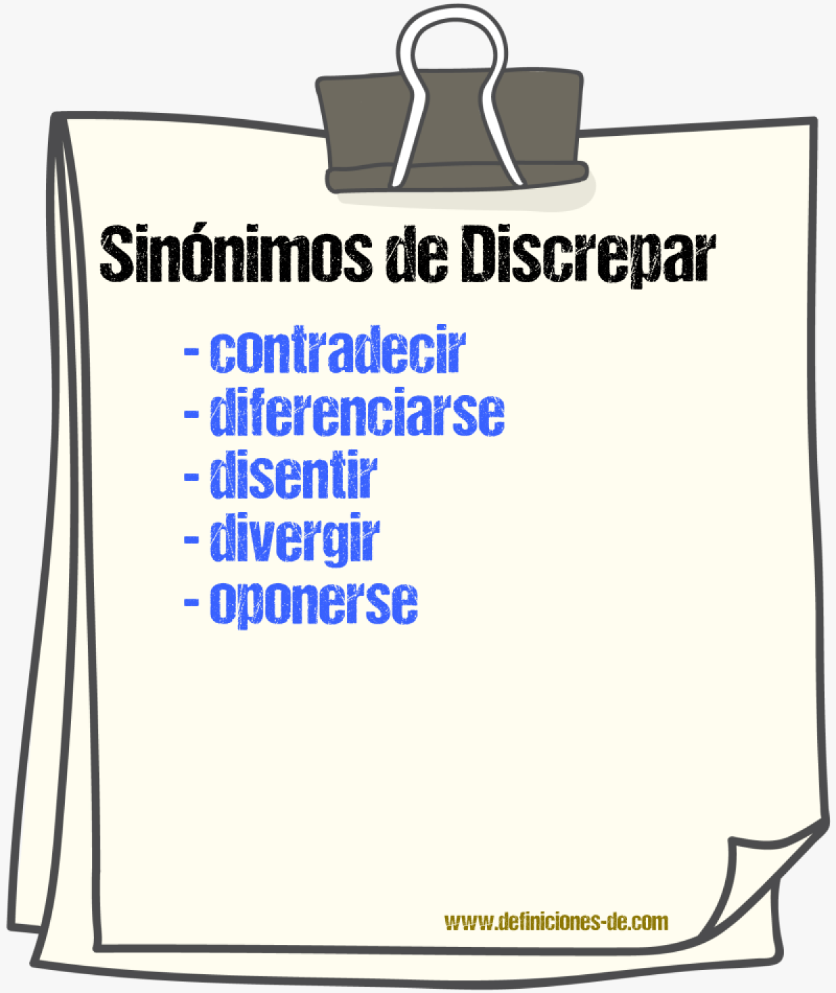 Sinnimos de discrepar