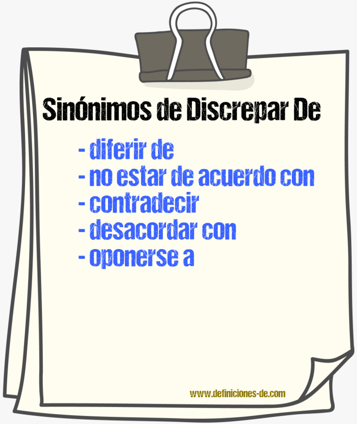 Sinónimos de discrepar de