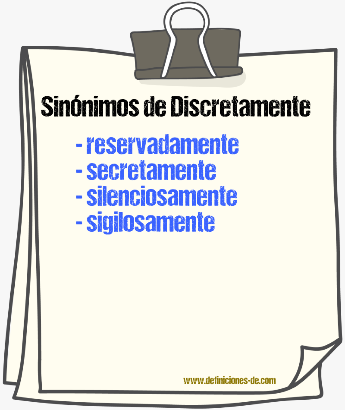 Sinnimos de discretamente