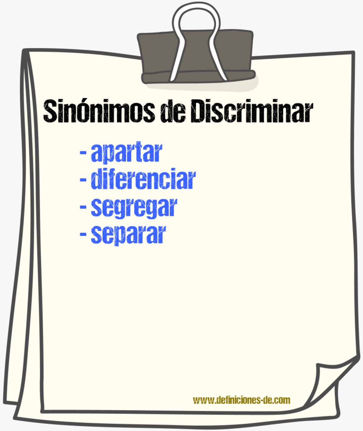 Sinónimos de discriminar