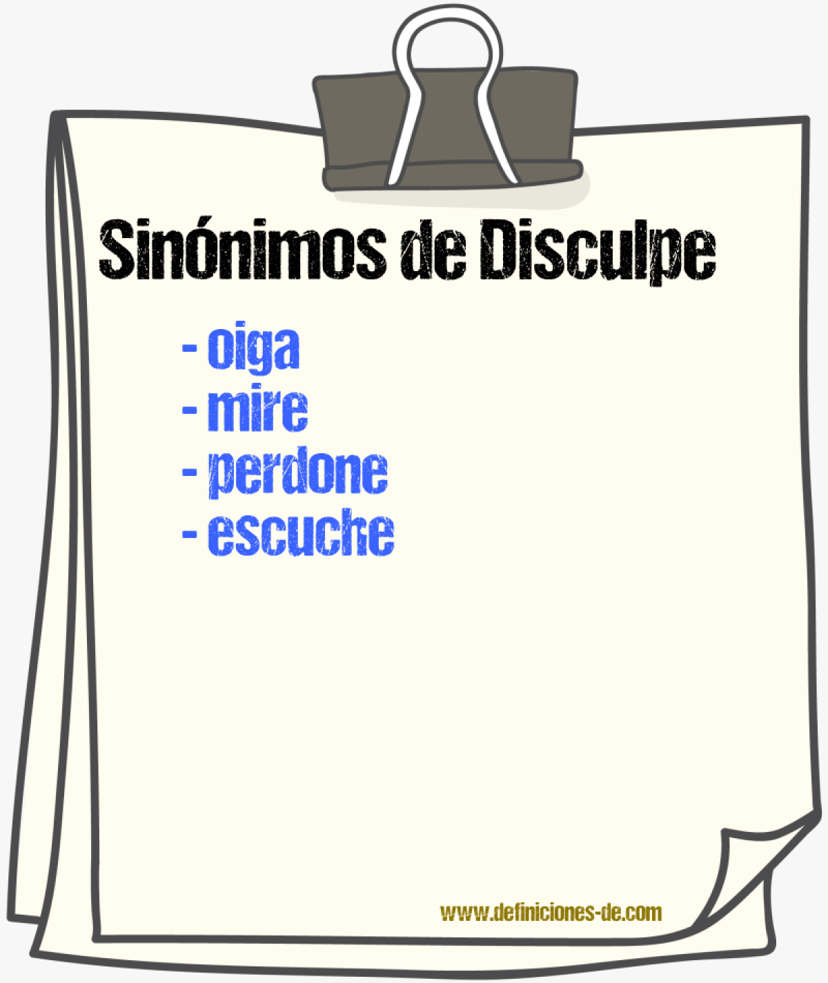 Sinónimos de disculpe
