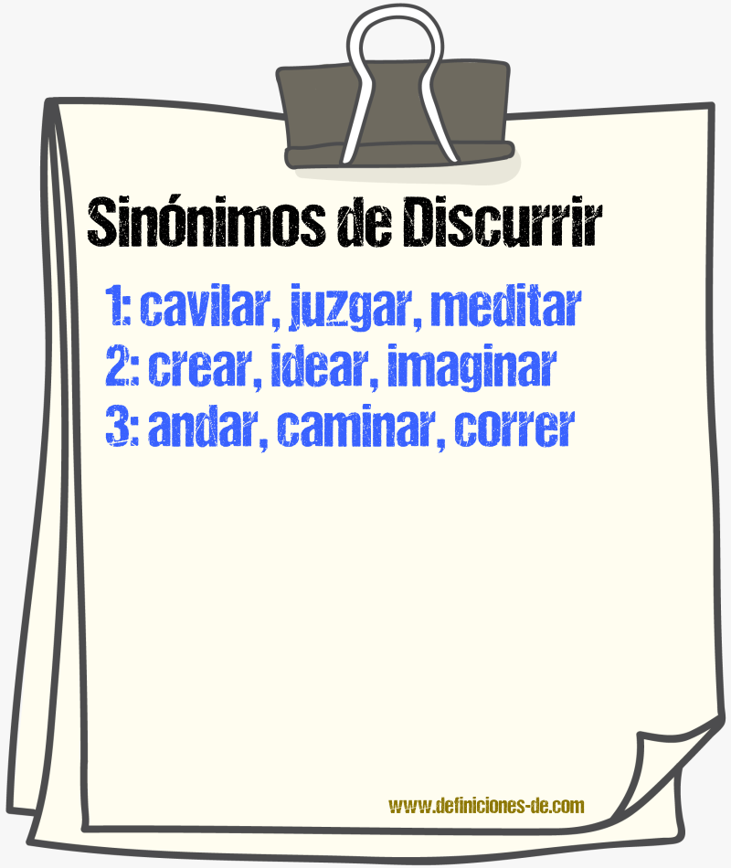 Sinnimos de discurrir