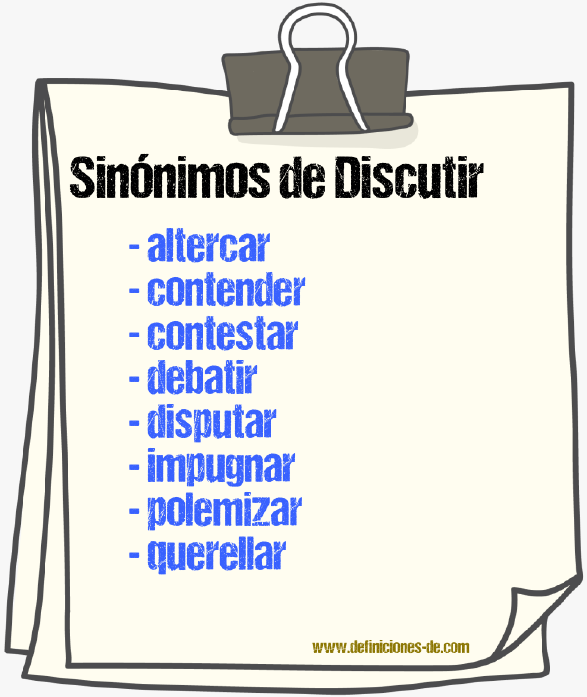 Sinnimos de discutir