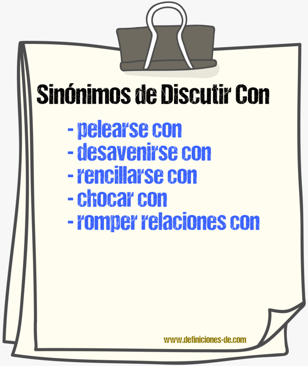 Sinónimos de discutir con