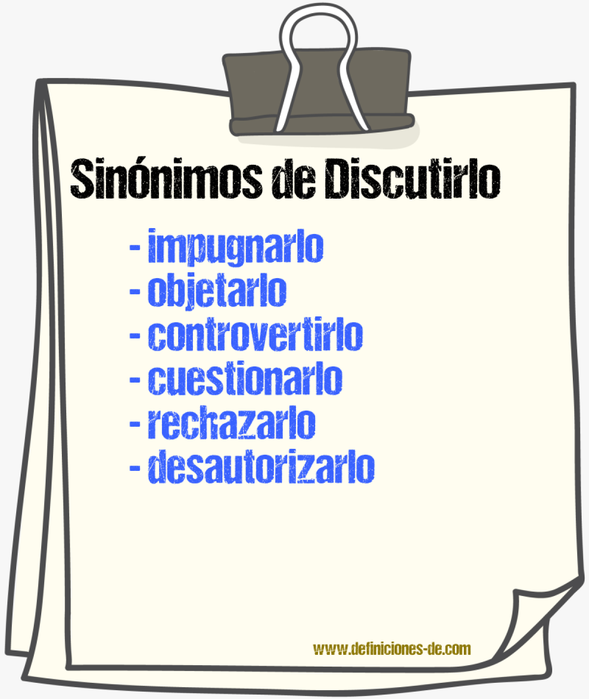 Sinónimos de discutirlo