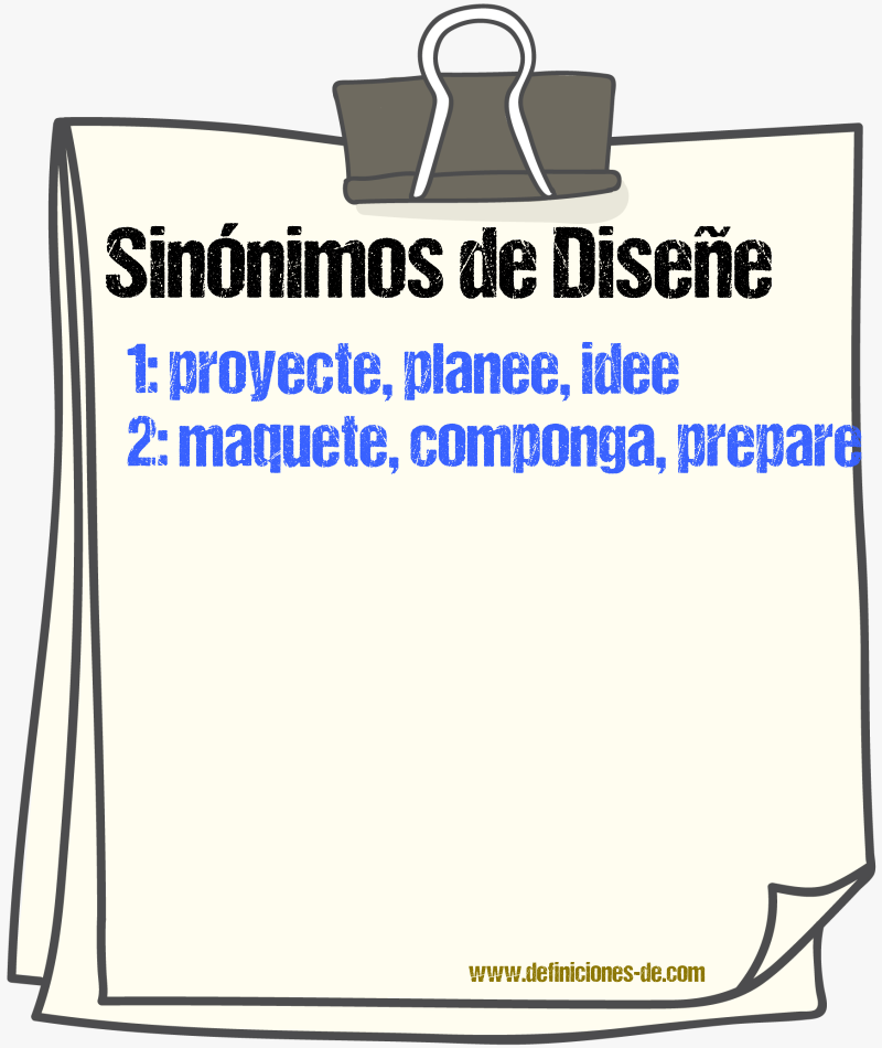 Sinónimos de diseñe
