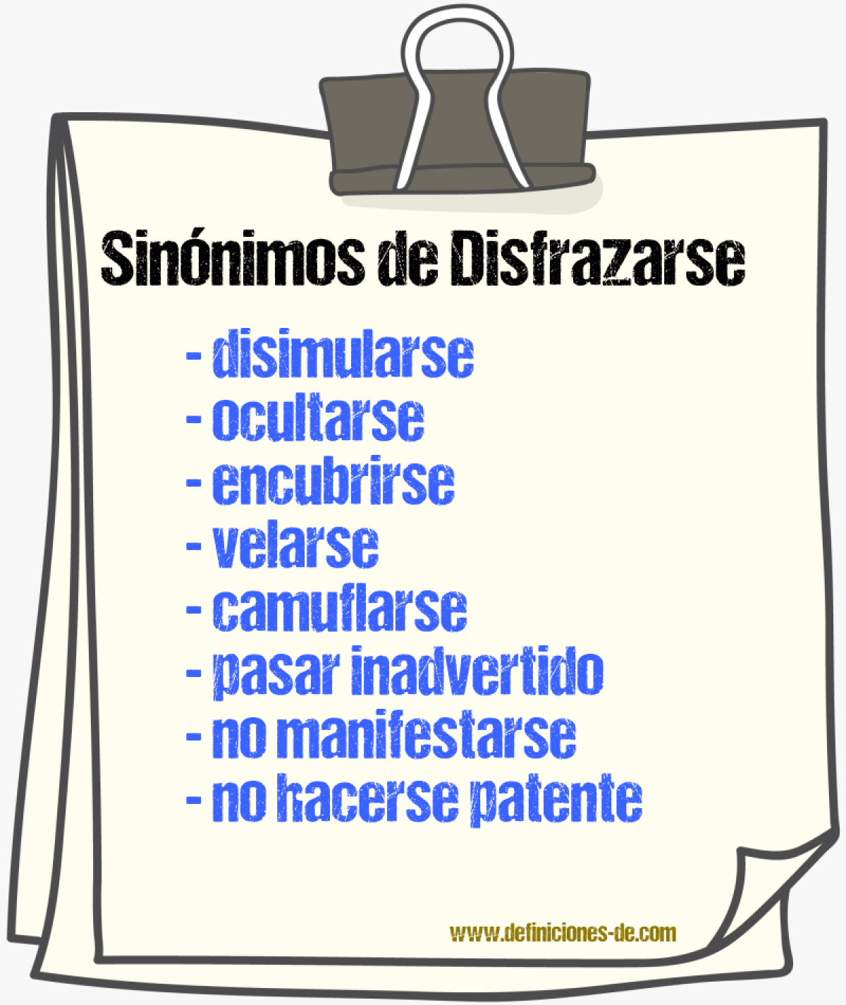 Sinónimos de disfrazarse