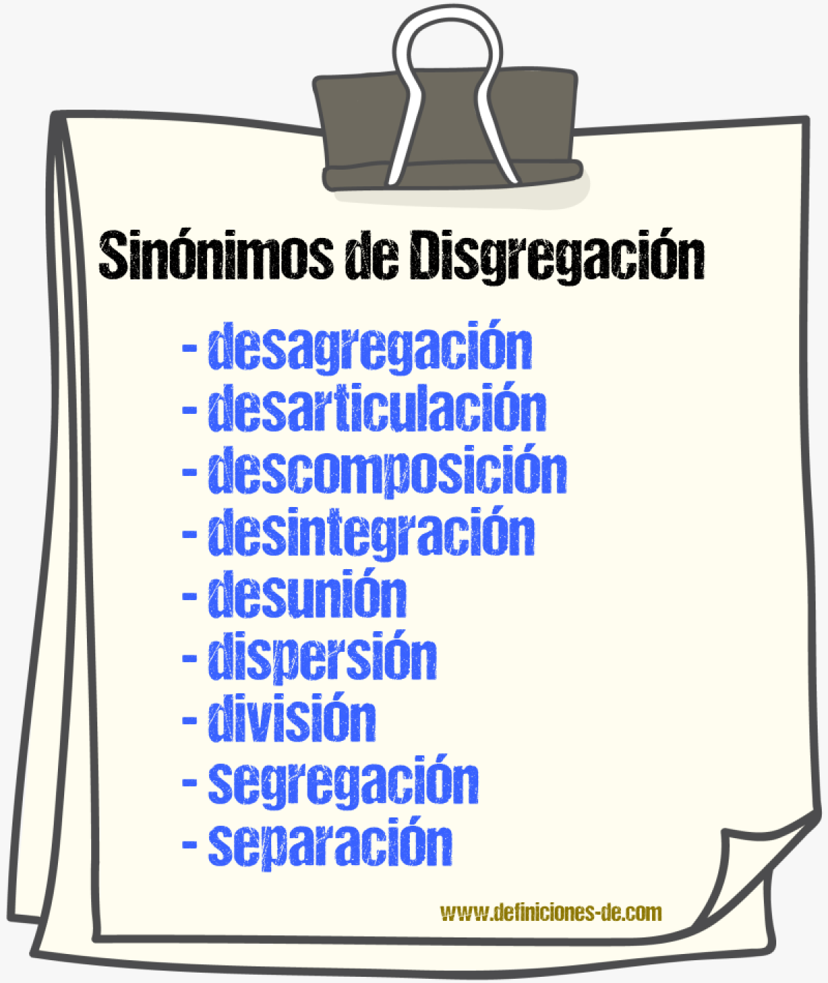 Sinnimos de disgregacin