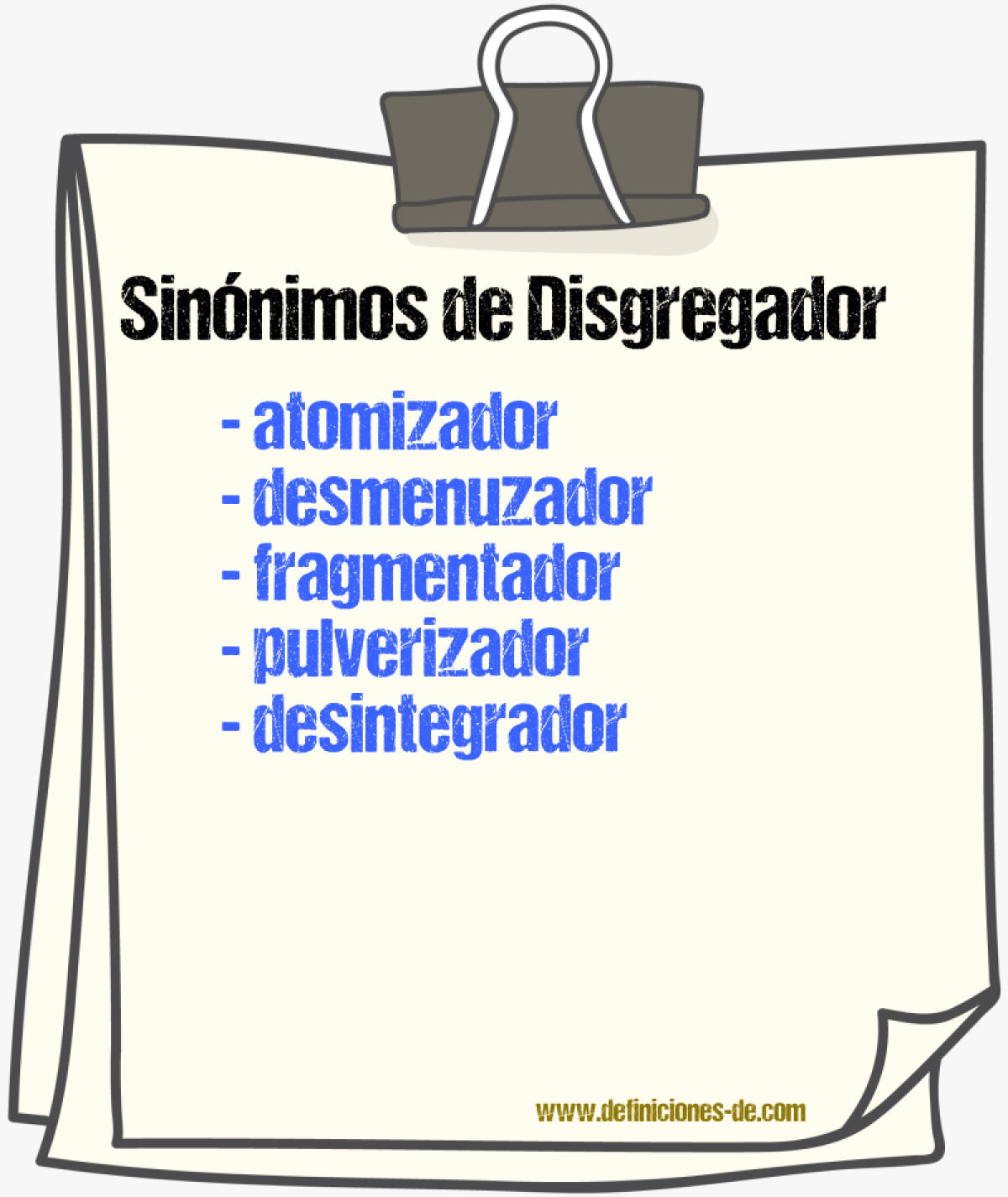 Sinnimos de disgregador