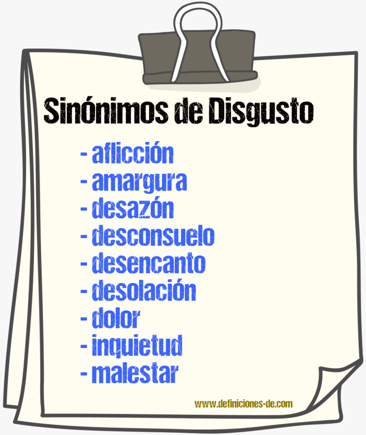 Sinnimos de disgusto