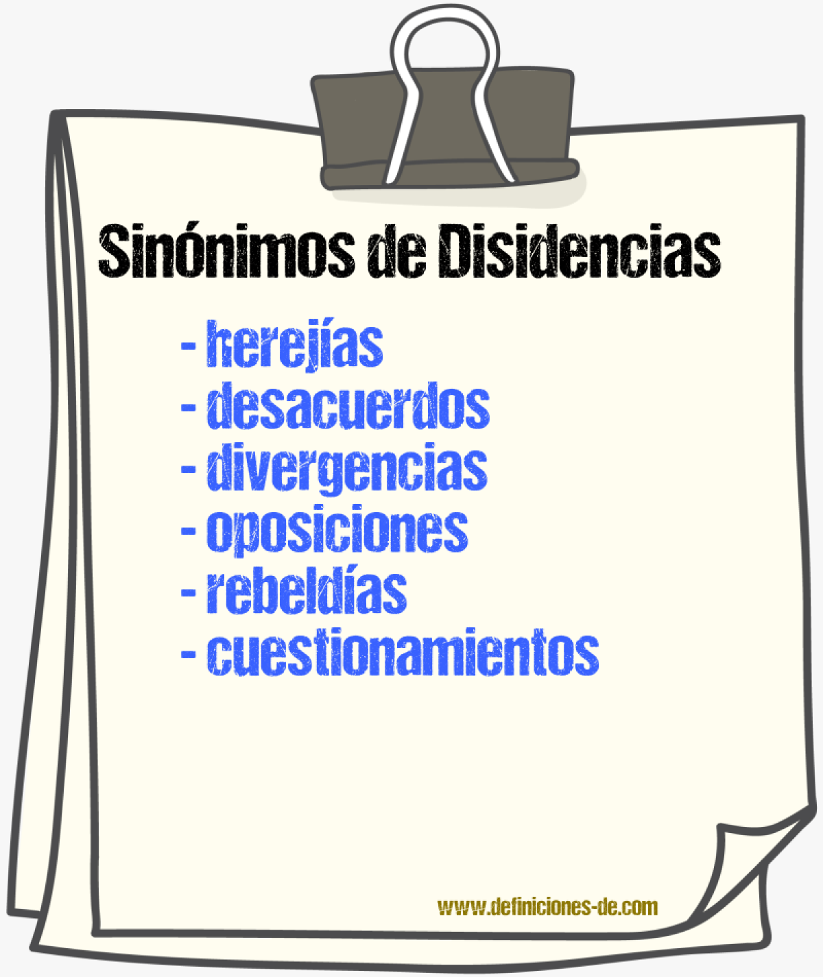 Sinónimos de disidencias