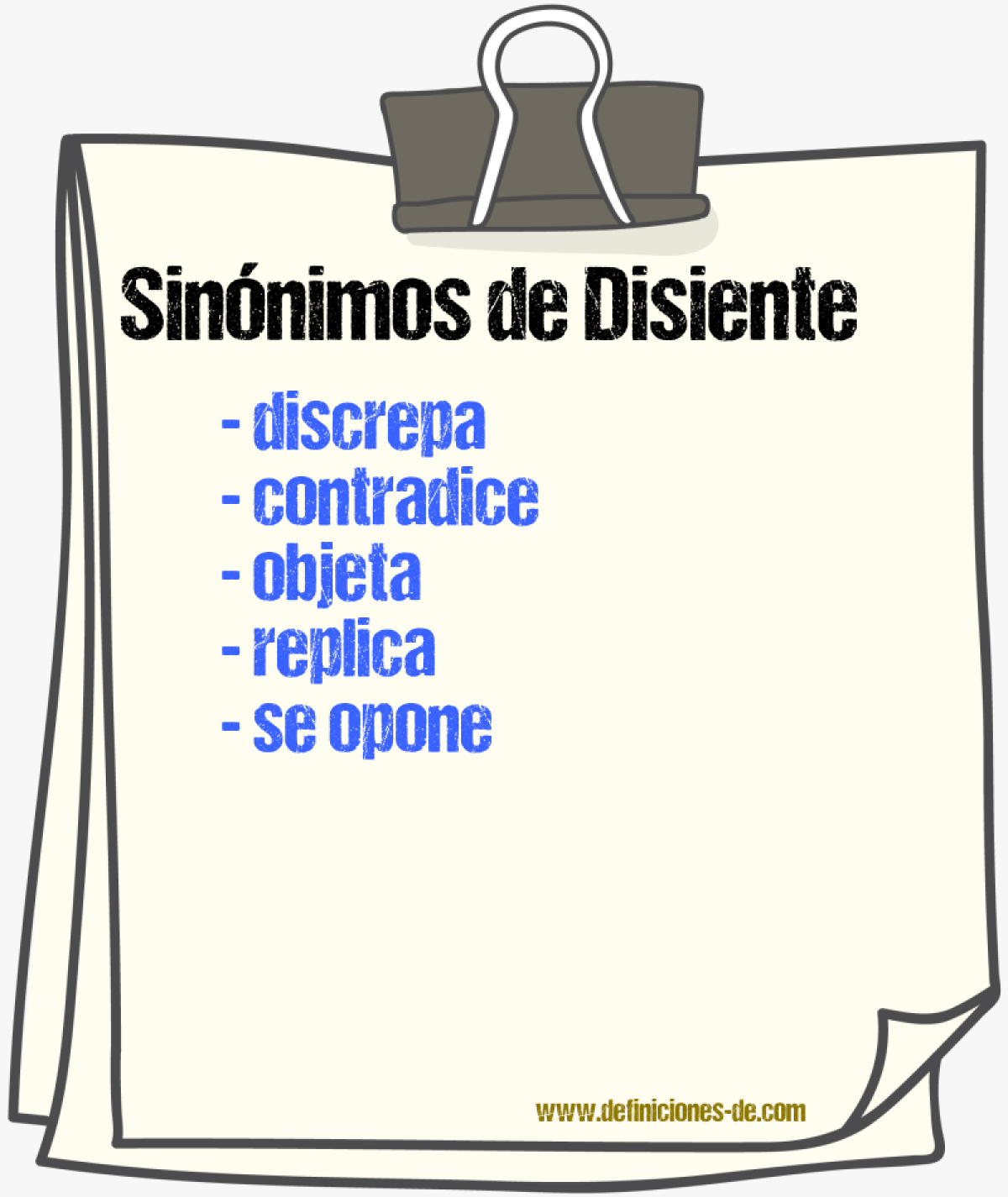 Sinónimos de disiente