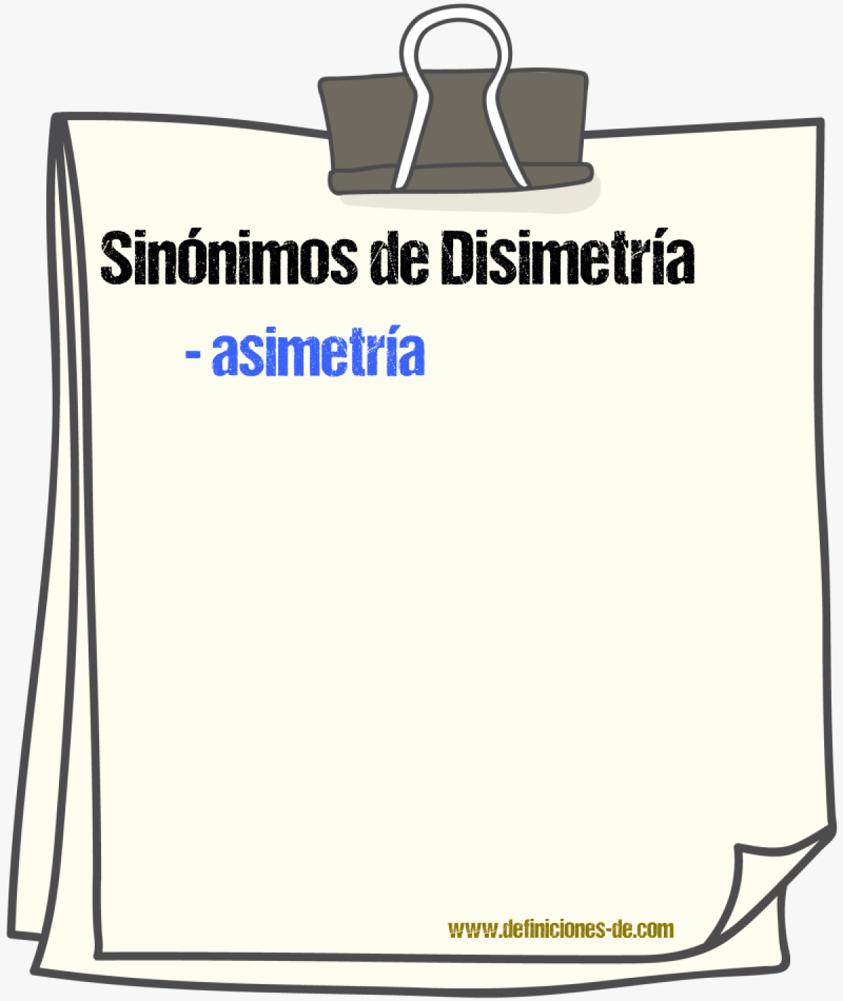 Sinnimos de disimetra