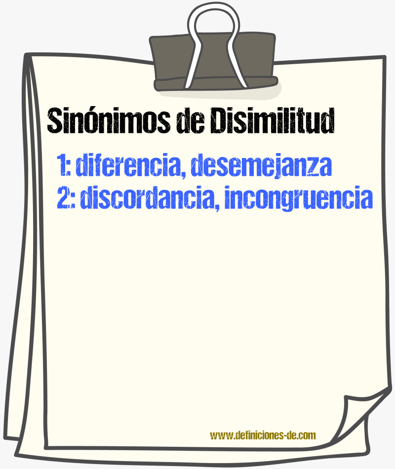 Sinónimos de disimilitud