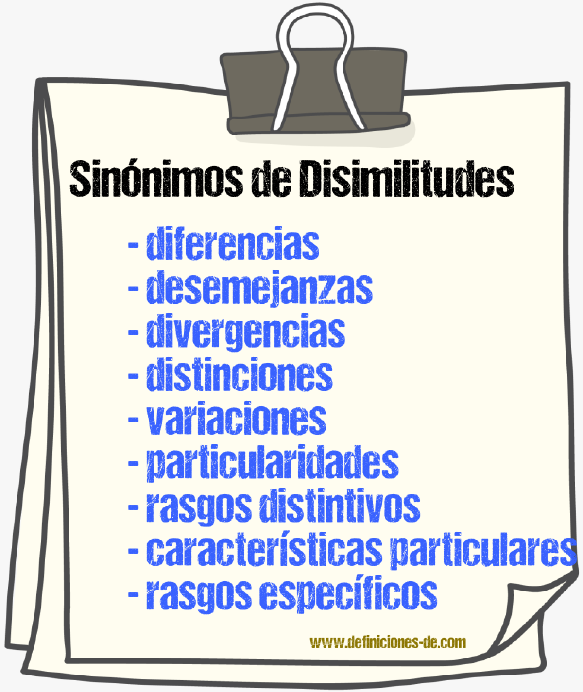 Sinónimos de disimilitudes