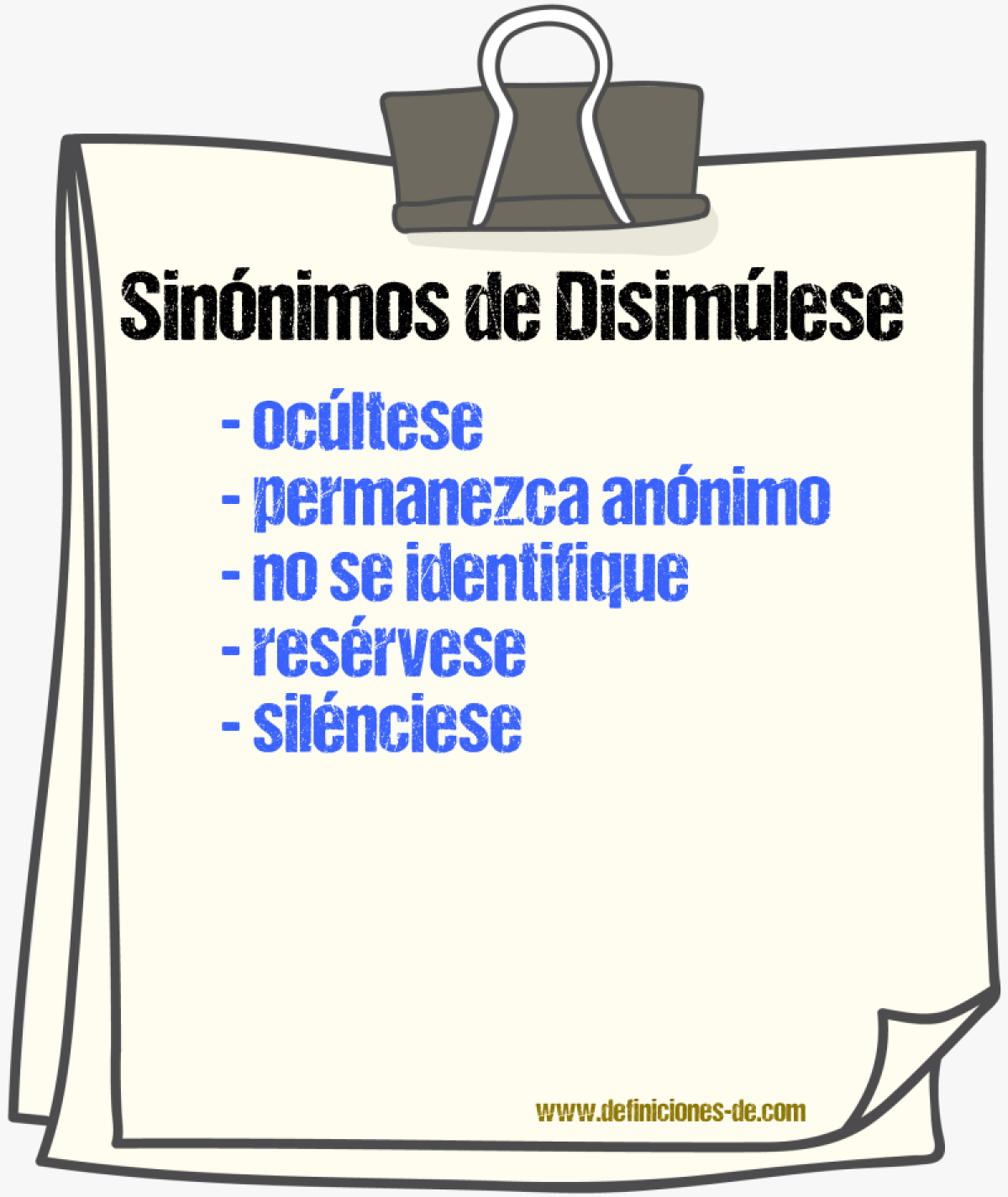 Sinónimos de disimúlese